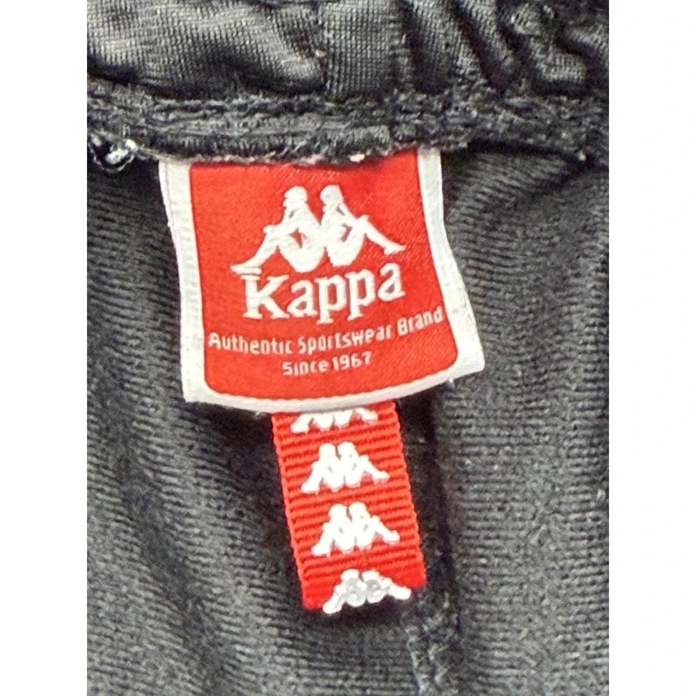 Kappa‎ Pants Mens S Black Track Pants Slim Tapered Side Stripe Tear Away